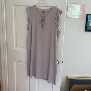 Ruffle shoulder shift dress
